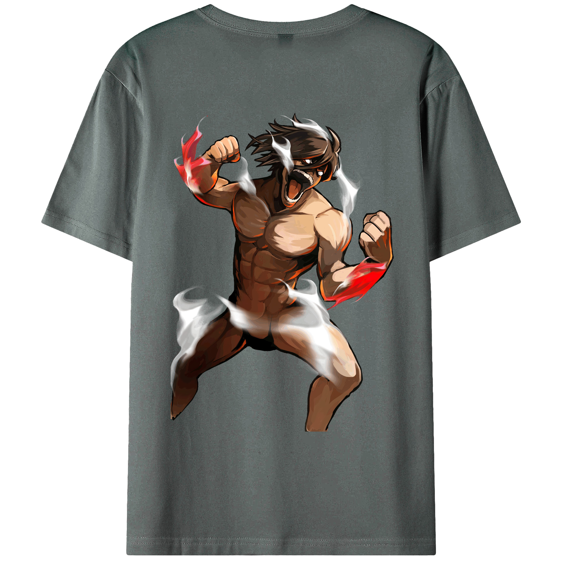 （画像用） 進撃の巨人 Attack on Titan 綿100％ メンズ半袖Tシャツ（バックプリント） 通気性